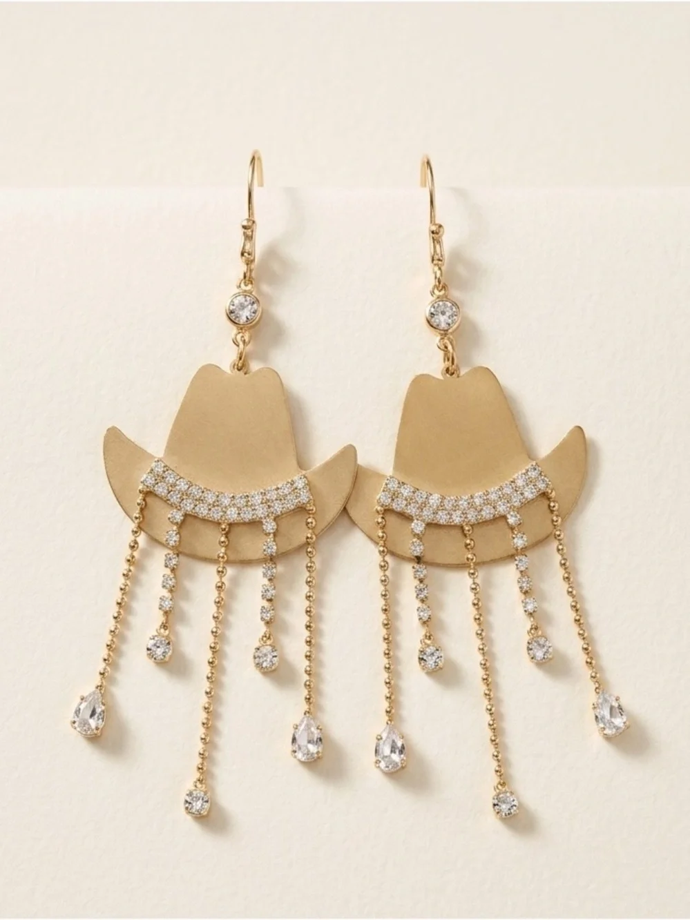 New with Box Plunder Cowboy Hat Earrings
